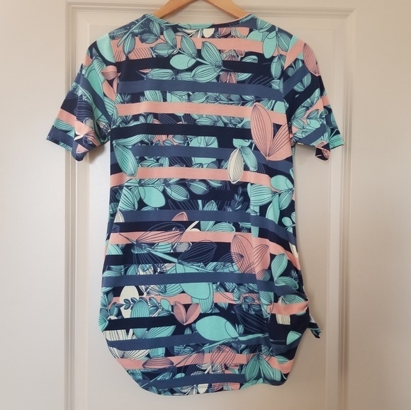 LulaRoe Floral Leaf Patterned Side Knot Tunic XXS - Picture 2 of 7